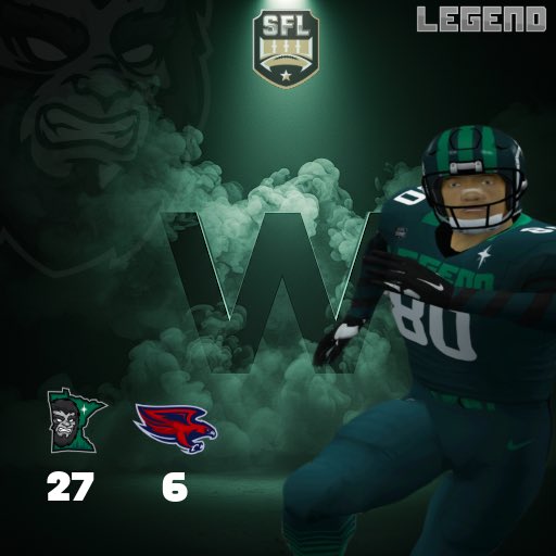 Minnesota Legend - Official SFL Team (@mn_legend_sfl) on Twitter photo Huge playoff victory against the Skyhawks in the wild card round! On to the next! <a href="/simulationfl/">Simulation Football League</a> #Believe #JustWin #Football #SFL #Playoffs #S24 Huge playoff victory against the Skyhawks in the wild card round! On to the next! <a href="/simulationfl/">Simulation Football League</a> #Believe #JustWin #Football #SFL #Playoffs #S24