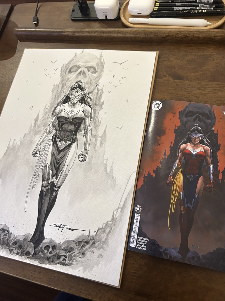 FungKinChew's tweet image. Here’s my very first official cover illustration for DC – Wonder Woman 《DC vs Vampires: World War V》.
This means a lot to me as both an artist and a long-time fan of the character.
The original art has already been sold — thank you so much to the collector for your support!…