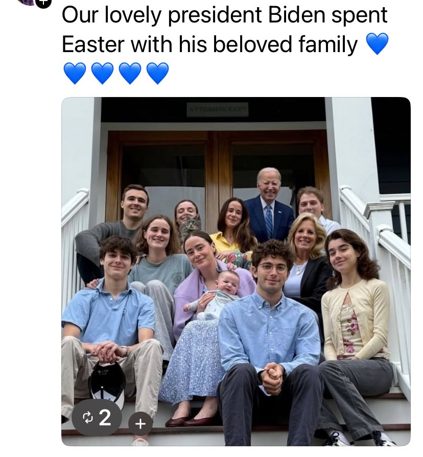 Former President Biden spent Easter with his family.
President Trump put out a toxic rant for Easter.