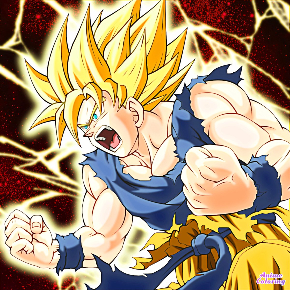 孫悟空 「悟空の塗り絵塗った #DragonBall」|池ちゃん愚伝ありがとう＠日光さん制作中!!のイラスト
