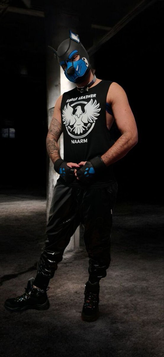 Unleashing the beast — proudly repping Eagle Leather NAARM with full pup pride. 🐾🖤 

📸 @pup_vuk on X

#Pup #PupPlay #PuppyPlay #MelbourneKink #AussiePups #BoldAndProud #GearUp #Naarm #EagleLeather