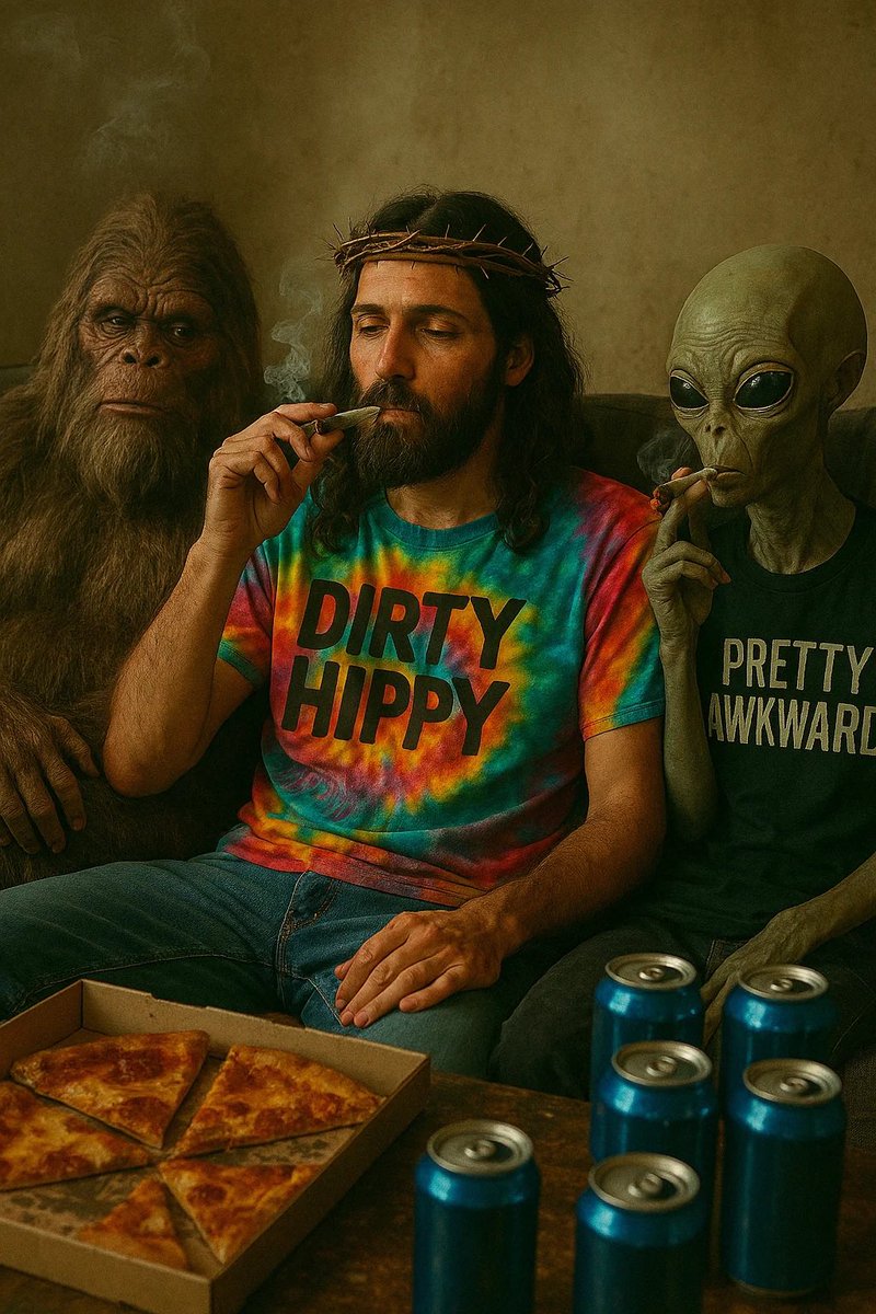 PrettyAwkward's tweet photo. Jesus called in reinforcements. Pretty Awkwardโs new PR team isโฆ unconventional.
Bigfoot, an alien, and Jesus walk into a marketing meetingโฆ
DIRTY HIPPY - Available on all streaming platforms now!
#prettyawkward #awkward #DirtyHippy #NewMusic https://t.co/5zLSYBdrP2