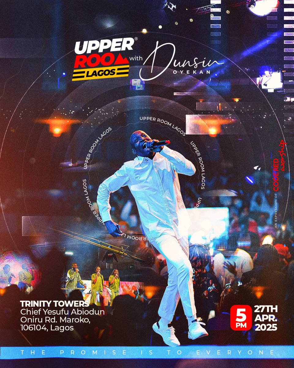 This Sunday!!! UPPER ROOM LAGOS!

Tell everyone to tell everyone…. GOD WILL BE GLORIFIED!