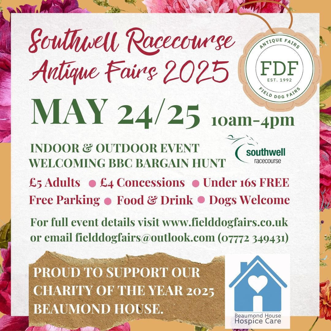 Beaumond House Hospice Care (@beaumondhouse) on Twitter photo There isn't long to go until the <a href="/AntiqueFairs/">Antique Fair</a> Southwell Racecourse Antique Fairs on 24th & 25th May!
We are so grateful to be chosen as Field Dog Fair's charity of the year, thank you 💙 There isn't long to go until the <a href="/AntiqueFairs/">Antique Fair</a> Southwell Racecourse Antique Fairs on 24th & 25th May!
We are so grateful to be chosen as Field Dog Fair's charity of the year, thank you 💙