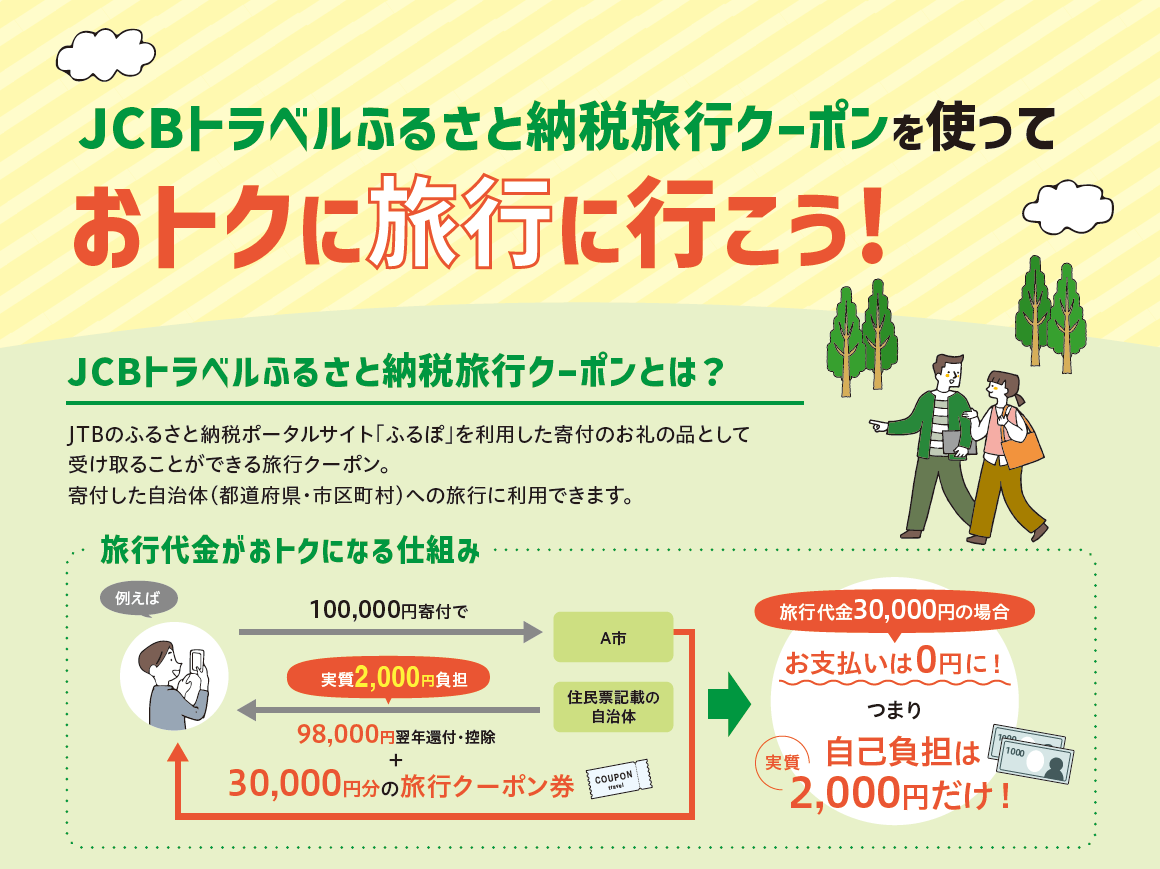 ＼あなたはいくつ知っている？／
JCBトラベルふるさと納税の魅力🗾

✅最大15万円分の旅行クーポンが貰える🎫
✅クーポンの有効期限は3年間！ゆっくり旅行計画🎵
✅電話・オンラインどちらでも予約可能☎️👩‍💻

👇詳しくはこちら
jcbtravel.co.jp/japan/special/…