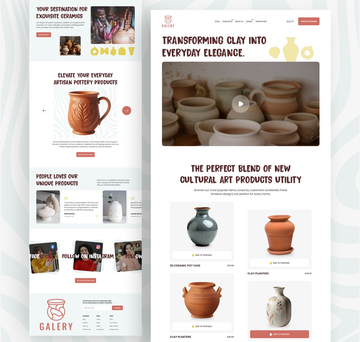 jabelahmedbappy's tweet image. Pottery and Ceramics e-commerce - web design - landing page. 

✅ Need a design partner to elevate your project?
Let’s discuss...

Visit my website: kahaf.co

#ceramic #ceramicwebsite #potterywebsite #landingpage #webdesign #homepage #minimaldesign #ecommerce