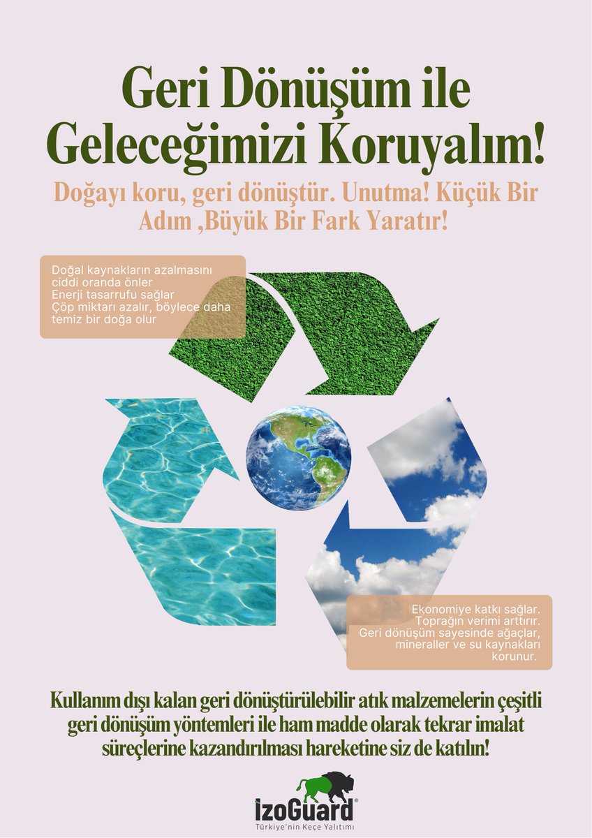 izoGuard_TR's tweet photo. Doğayı Koru, Geri Dönüştür. Unutma! Küçük Bir Adım Büyük Bir Fark Yaratır. #izoguard #geridönüşüm #iklimdeğişikliği #yalıtım #izolasyonkeçesi https://t.co/EkGIn4I17O