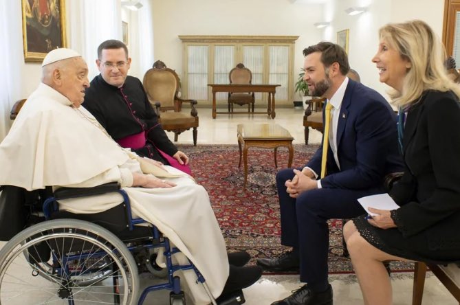 KieraGorden's tweet photo. So it’s true, the meeting with #JDVance really was the death of him. #ValePopeFrancis https://t.co/DdGDpNcRN1