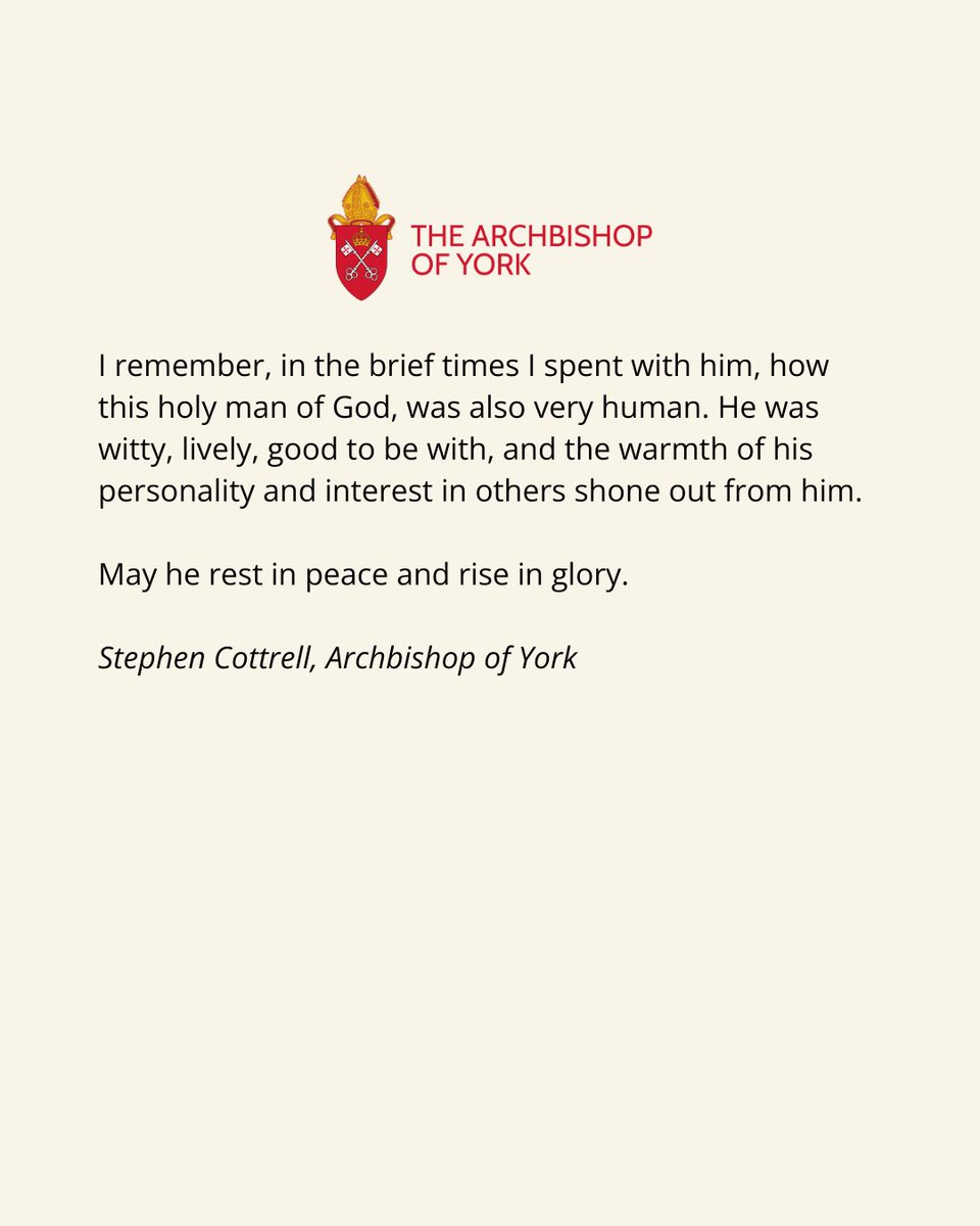 A statement on the death of His Holiness, Pope Francis.

<a href="/Pontifex/">Pope Leo XIV</a>