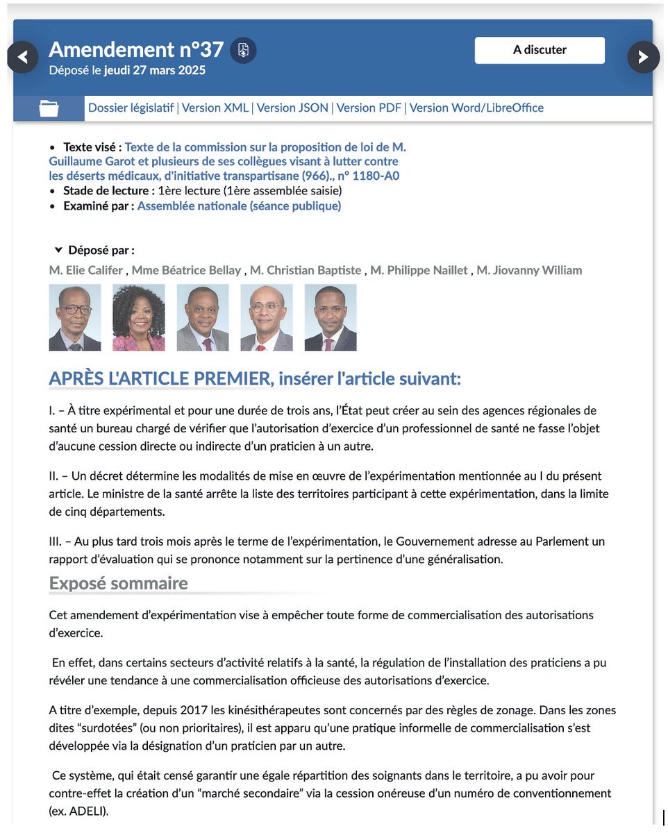 Nouvel épisode de la #PPLGarot 

L’amendement 37 propose de créer… un bureau chargé de surveiller les cessions de cabinet

Après avoir barré la route aux jeunes, on veut bloquer la sortie aux anciens.

🎁 Le désert médical...... mais sous contrôle bureaucratique 

<a href="/FMFofficiel/">FMF_Fédération des Médecins de France</a>