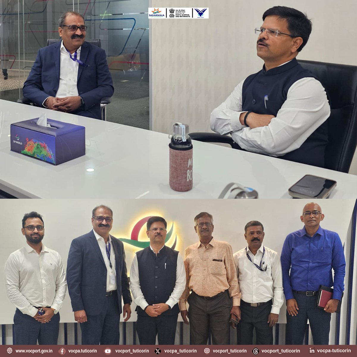 vocpa_tuticorin's tweet image. Today, Shri Susanta Kumar Purohit, IRSEE, Chairperson and senior officers of the Port held discussion Shri CM Muraleedharan, Regional Director (India), Unifeeder, in Mumbai.

The Chairperson highlighted the unique strengths of VOC Port and emphasized the advantages of initiating…
