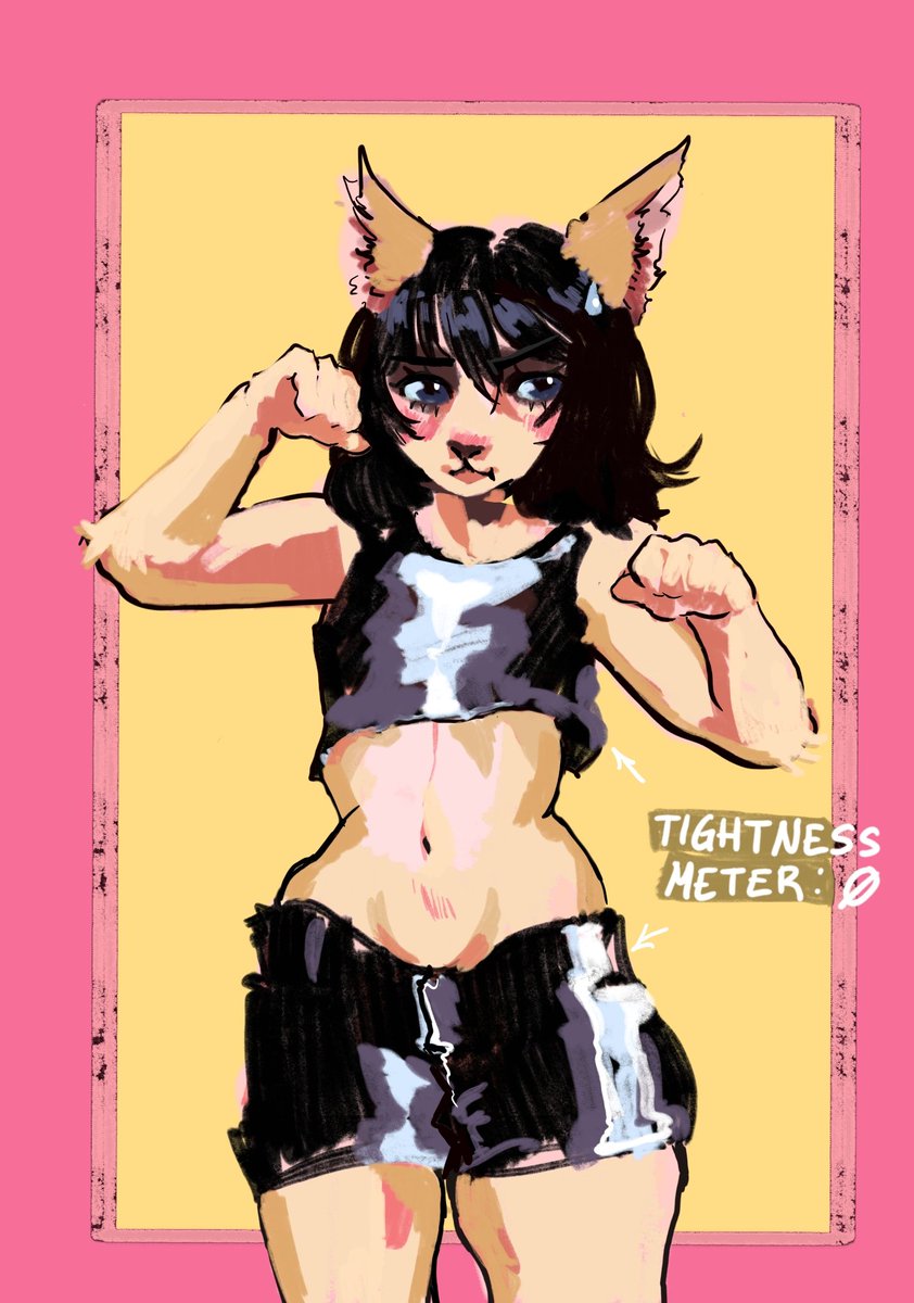 Each 100 likes will make her clothes tighter ! Let's go! #yiff #nsfwart #furryartworks