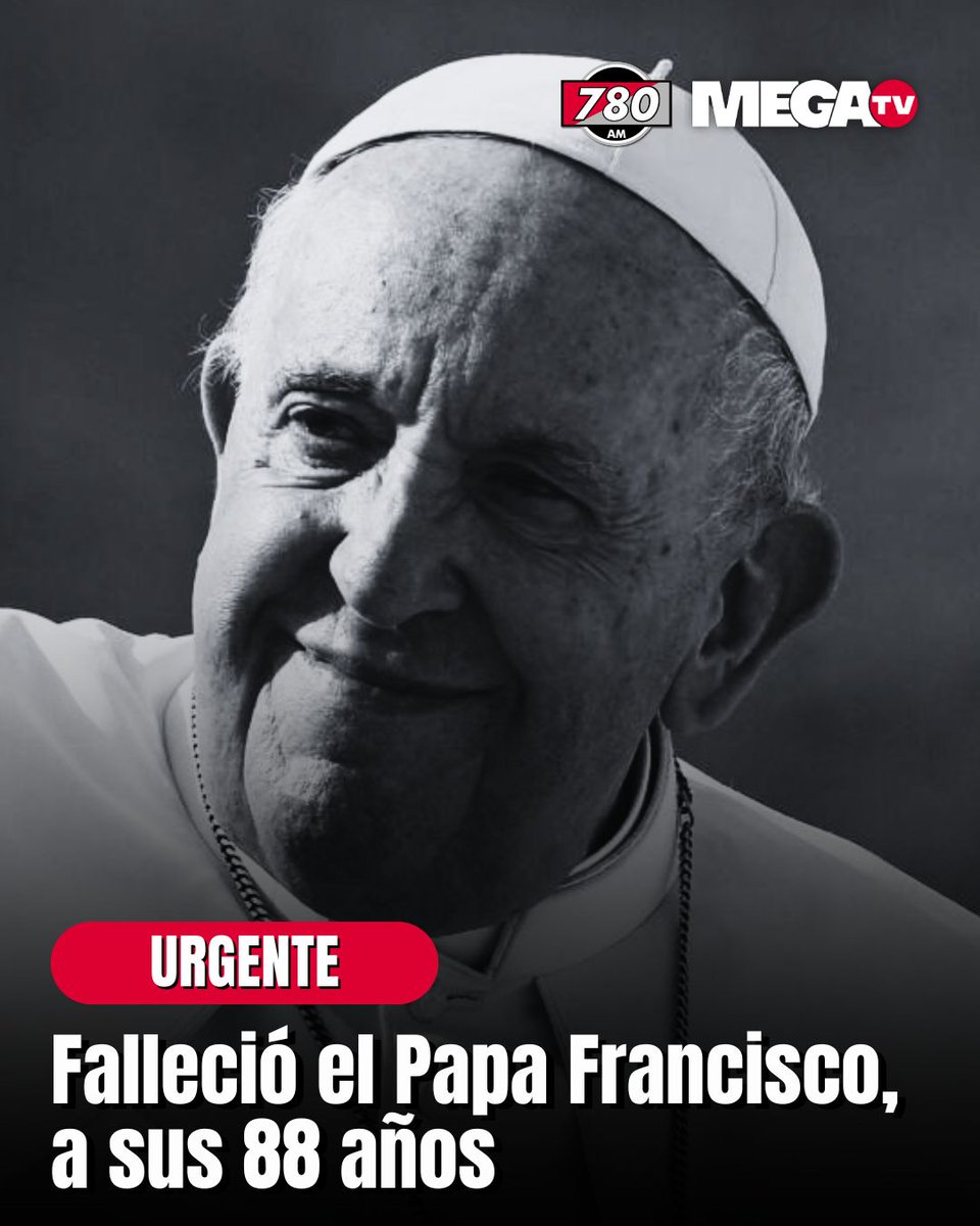 FALLECIÓ EL PAPA FRANCISCO, A SUS 88 AÑOS🚨

😞El papa Francisco falleció este lunes en su residencia de la Casa Santa Marta, anunció en un vídeo mensaje el camarlengo, el cardenal Kevin Joseph Farrel.

😞"Con profundo dolor tengo que anunciar que el papa Francisco ha muerto a