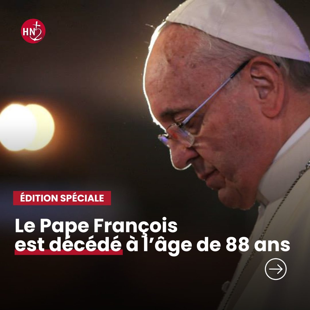 LHomme_Nouveau's tweet image. 🔴Le Vatican a annoncé la mort du pape François, mettant fin à  douze ans de pontificat. 

🙏L’Église catholique se prépare désormais à ses  funérailles et à l’élection de son successeur.

🔗 hommenouveau.fr/pape-francois-…