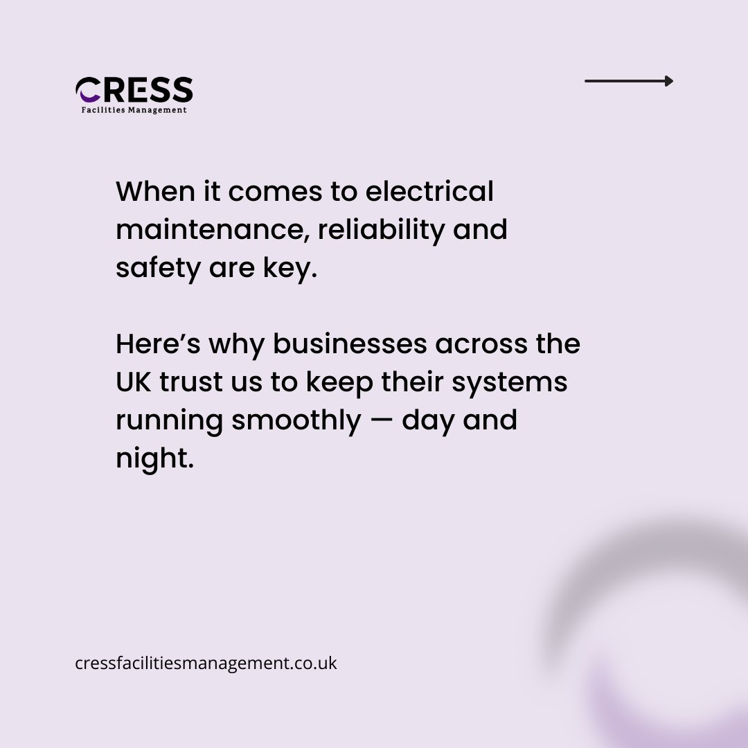 CressFM's tweet photo. Power up your business with expert electrical maintenance—routine checks, emergency call-outs &amp; 24/7 support by certified pros.

📞 Let’s keep you running safely.
#ElectricalMaintenance #CressFacilities #CertifiedElectricians https://t.co/Mfy9NOVaLN