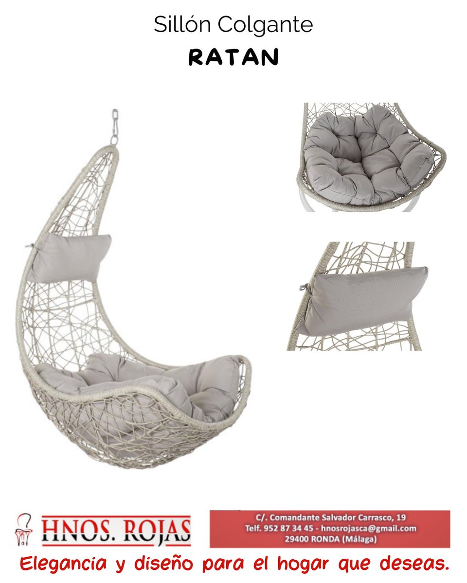 rondamuebles's tweet image. 🌿 Nuevo en Hermanos Rojas 🌿
¡Dale un toque boho y relajado a tu espacio con nuestro sillón colgante de ratán sintético! 🪑✨

📲  WhatSapp: 666 95 15 26
📞  Teléfono: 952 87 34 455
#ronda #muebles #MueblesConEstilo #DecoraciónConEstilo #SillónColgante #HermanosRojas