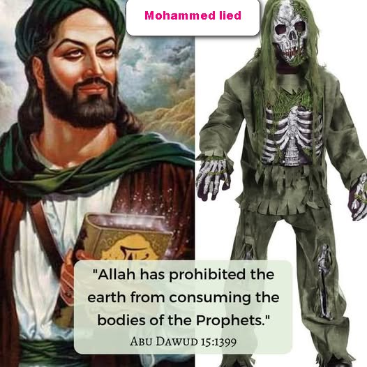 ImtiazMadmood's tweet photo. The Prophet said: “Verily, Allah has forbidden the Earth to consume the bodies of the Prophets.” (Sunan Abî Dâwûd (1047), Sunan al-Nasâ’î (1374), and Sunan Ibn Mâjah (1636).)

Al-Abbas, the paternal uncle of Prophet Muhammad, entered Muhammad's room three after his death, before his burial, as his body remained there for three days as the people were too busy to bury him, as all of them were engaged in debates of Al-Thaqeefa Council of choosing a ruler/caliph of Yathreb to succeed him. Once Al-Abbas entered the room, he put his hands at once at his nose, and said to the gathered men outside: "Bury your friend Muhammad fast, for HIS BODY BEGAN DECOMPOSITION just like the rest of human beings."