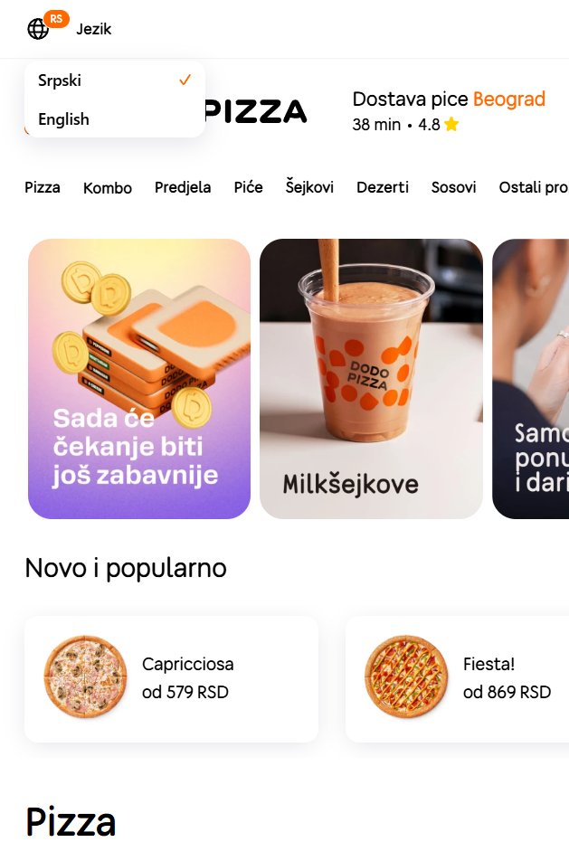 Интересно, а Додо русский язык на сайте принципиально не стали делать?