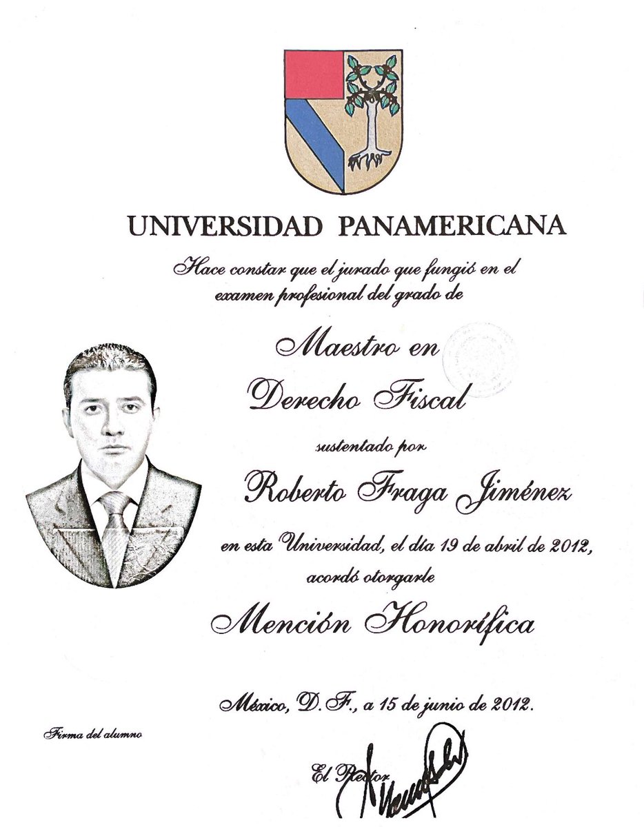 Roberto Fraga (@rfragaj) on Twitter photo Hace 13 años presenté examen de oposición para obtener el grado de maestro en derecho fiscal por la <a href="/UPMexico/">Universidad Panamericana Ciudad de México</a>, en el cual se me otorgó mención honorífica 👨🏻🎓
El tiempo vuela!!!
#VotaRosa25
#VotaPoderJudicial2025mx
#Iztapalapa
#JusticiaQueTransforma Hace 13 años presenté examen de oposición para obtener el grado de maestro en derecho fiscal por la <a href="/UPMexico/">Universidad Panamericana Ciudad de México</a>, en el cual se me otorgó mención honorífica 👨🏻🎓
El tiempo vuela!!!
#VotaRosa25
#VotaPoderJudicial2025mx
#Iztapalapa
#JusticiaQueTransforma