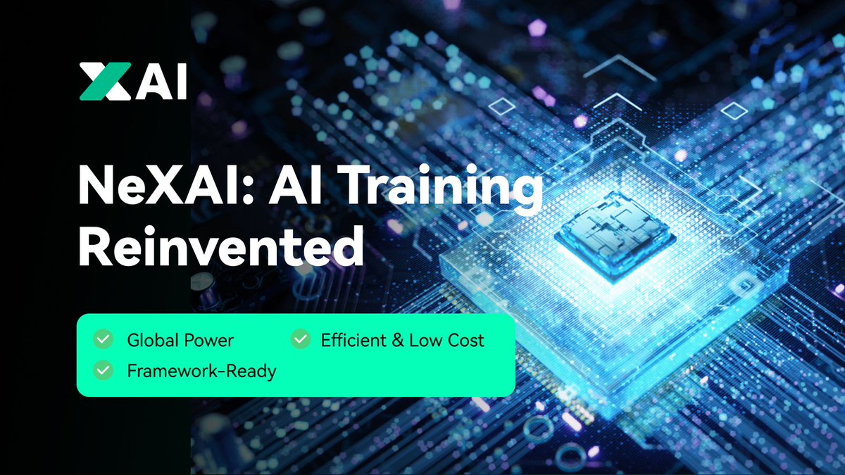NeXAIofficial's tweet image. #NeXAI is revolutionizing AI training!

🌐 Global idle compute aggregation
⚡ Lower cost, higher efficiency
🧠 Supports major AI frameworks (TensorFlow, PyTorch)

Train smarter. Train decentralized. Power with NeXAI!