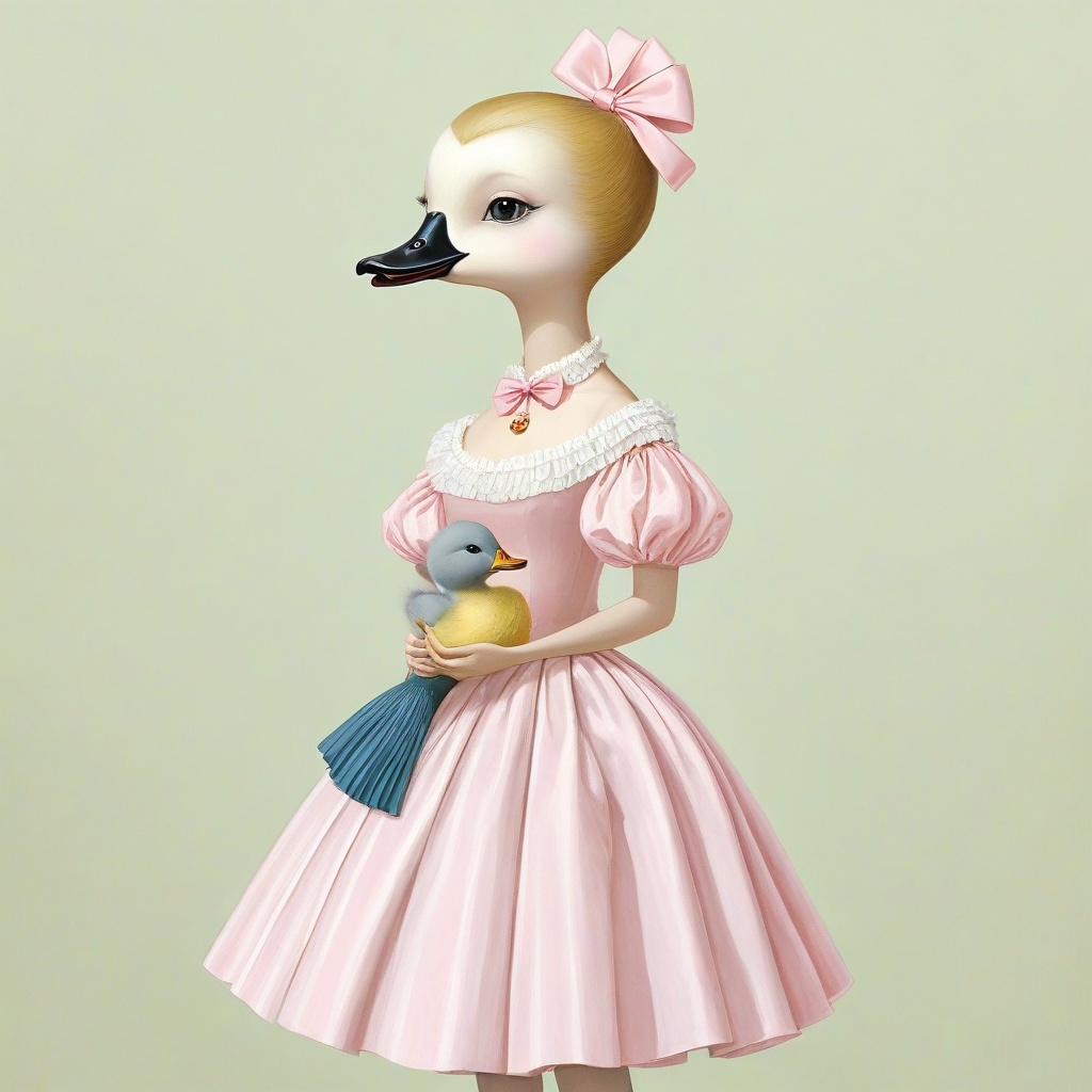 UncomfortLogic's tweet photo. #ai #aiArt #aiArtWork #RayCaesar #SurrealistPainting #FantasticRealism #PastelColors #DystopianArt #Maximalist #DollDress #YellowDuck #Surrealism #Art https://t.co/TAmu1ujMgL