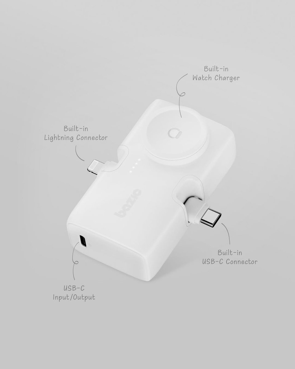 EnergeaID's tweet photo. Charge and chill with our Koda. This chic and compact power bank brings a youthful touch to your daily tech essentials, featuring built-in USB-C, Lightning, and Watch chargers that are compatible with multiple devices.

#goenergea #staypowered #bazicbyenergea #bazicallyours https://t.co/C81rscgcS4