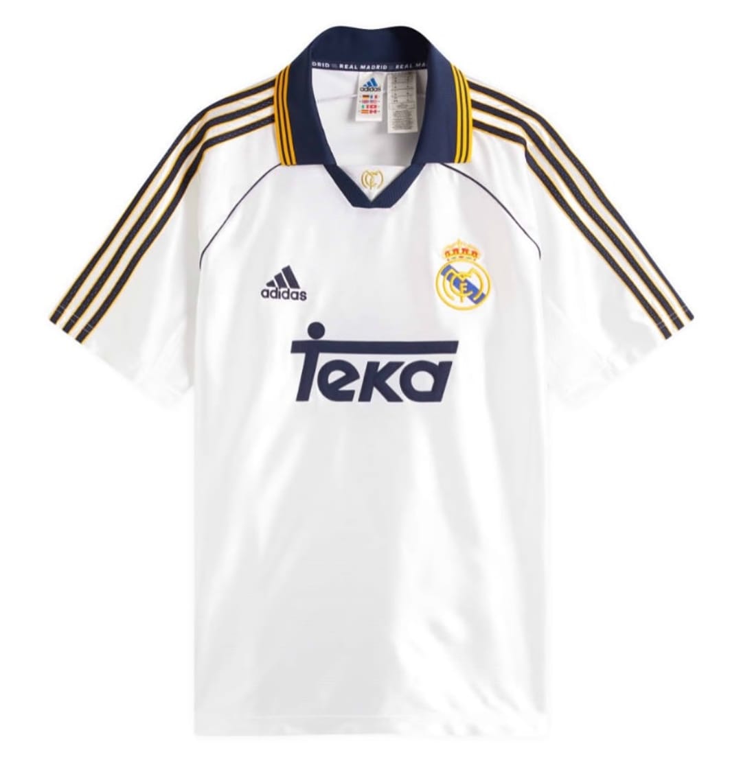 Open booked. Real Madrid 1999/2000 REISSUE. Size S,M,L,XL,XXL. tanggal 25-26 an landed. 1650 buat fullpay nya, DP dulu juga boleh ☺️