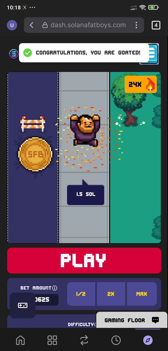 went from 1 SOL to 8 SOL on <a href="/solanafatboys/">Solana Fat Boys</a> dash

i wanna giveaway 6 SOL to 6 random people and 50x RISK FREE DASH to 50 random people

like, rt and comment addy. go follow them and try the site lol. unlimited money glitch