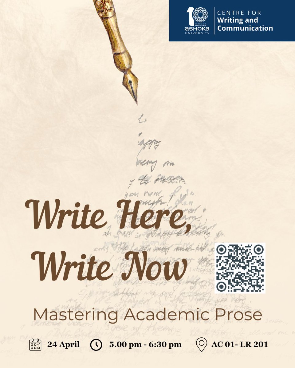 Join CWC’s workshop “Write Here, Write Now: Mastering Academic Prose” on April 24, 5–6:30 PM at AC01-LR201. Sharpen your writing, right now!