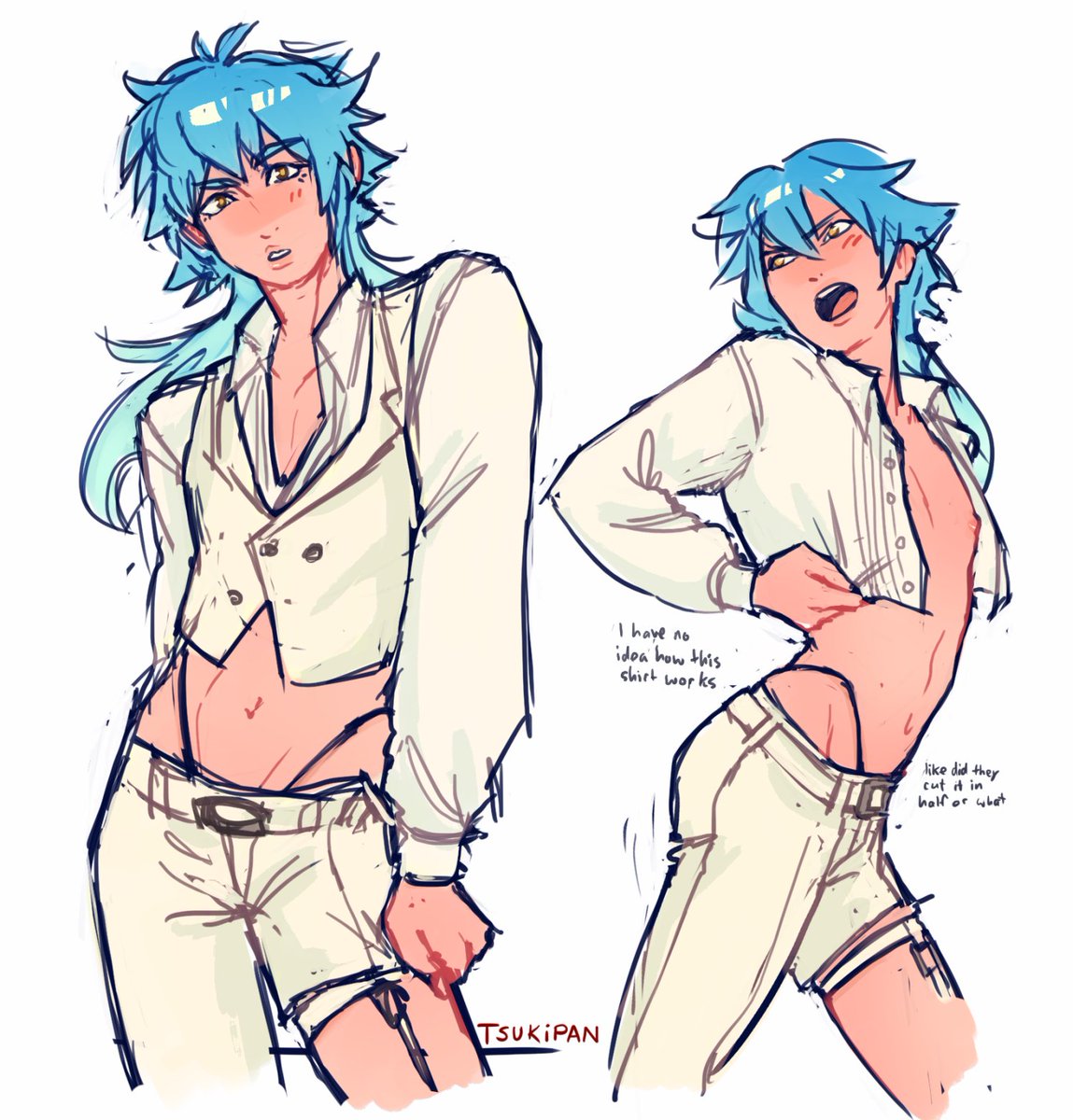 tsukipan's tweet photo. Have been wanting to draw whatever it is aoba's wearing from that nitro chiral anniversary art ever since I saw it (no ponytail sorry) #dmmd https://t.co/ARPMN92skZ