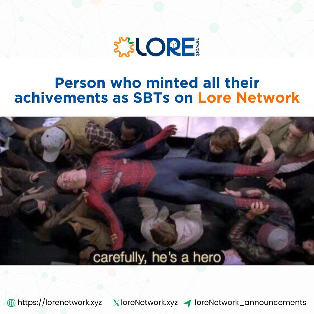🏆 Blockchain Credentials: The New Superhero Cape 

📷 Minting your achievements as SBTs on LORE Network isn't just smart—it's legendary! 📷

#LORENetwork #Web3Learning #SBTs