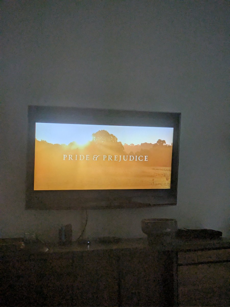 lwheatma's tweet image. 20th anniversary screening! (In my house...on my nearly 20-yr-old TV, with my 11-yr-old who loved it).
#PrideAndPrejudice