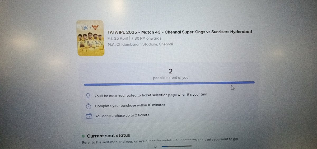 JasMano1's tweet photo. #distrct #bug #ipltickets #IPL2025 #cskvssrh why is this platform being trouble-head from the start...😭 https://t.co/Sguj0cR0Dx