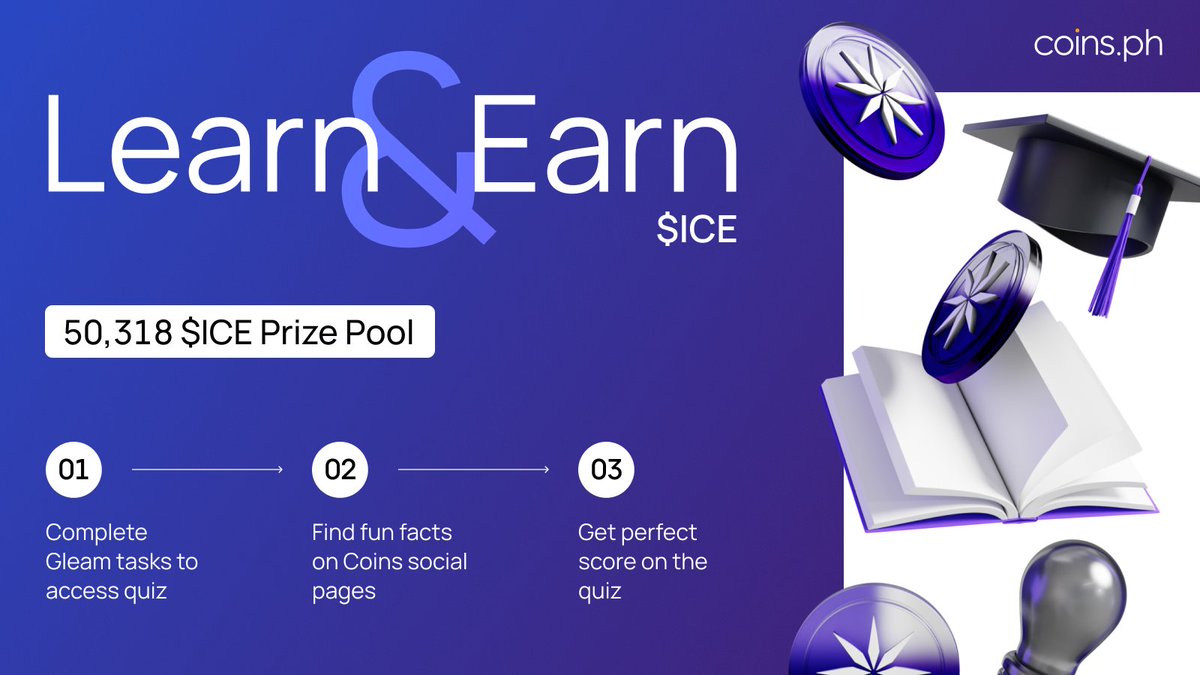 Coins.ph (@coinsph) on Twitter photo ๐ง Ice Open Network <a href="/ice_blockchain/">Ice Open Network</a> Learn & Earn is here! Weโre dropping 50,318 $ICE (โฑ11K) to 15 winners.
Thatโs 3,354 $ICE (โฑ732) each!
Stack up:
1๏ธโฃ Smash those Gleam tasks ๐ bit.ly/IceLandEG
2๏ธโฃ Scoop the alpha on Coins Academy (April 22 & 23)
3๏ธโฃ Ace the quiz on ๐ง Ice Open Network <a href="/ice_blockchain/">Ice Open Network</a> Learn & Earn is here! Weโre dropping 50,318 $ICE (โฑ11K) to 15 winners.
Thatโs 3,354 $ICE (โฑ732) each!
Stack up:
1๏ธโฃ Smash those Gleam tasks ๐ bit.ly/IceLandEG
2๏ธโฃ Scoop the alpha on Coins Academy (April 22 & 23)
3๏ธโฃ Ace the quiz on