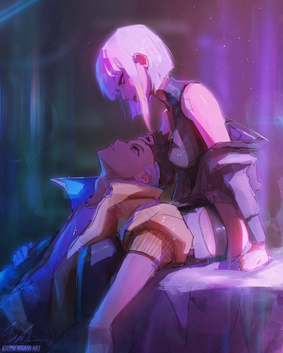 #FanArt │Cyberpunk: Edgerunners ― "Night City’s Lovers" 💘🌃

Artist: <a href="/stephengiannart/">STEPHEN | COMS OPEN</a>