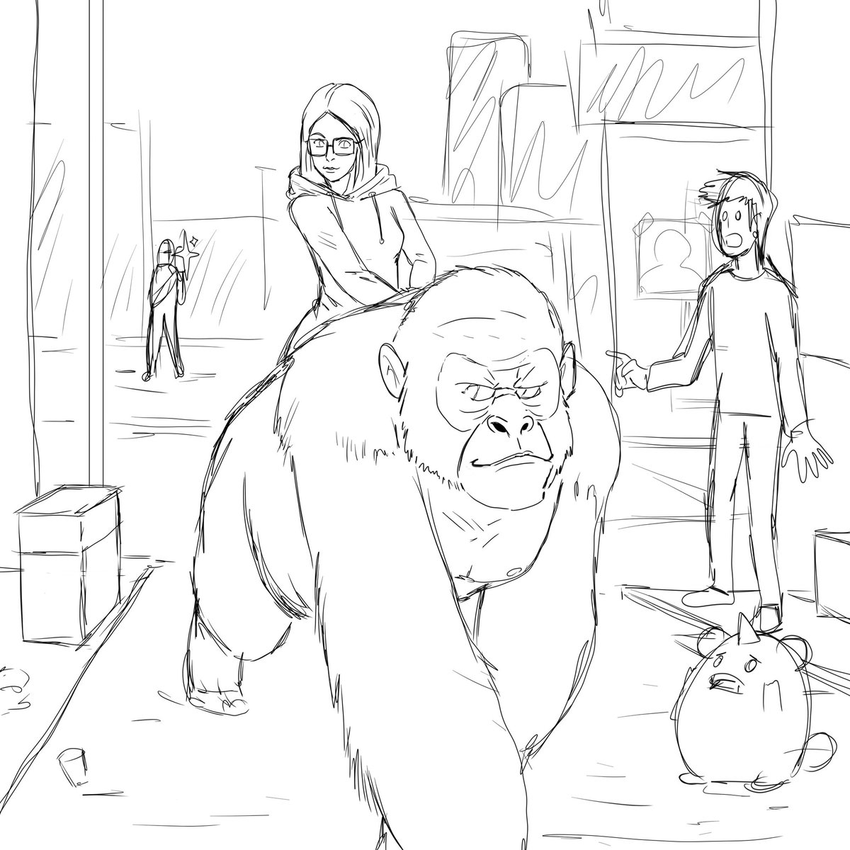 A sketch of how my Ronke and I will be in Roninverse. I'll wait for my Ronke first before I finish this art so I can add details  on the drawing properly.
#Ronke #RoninArt