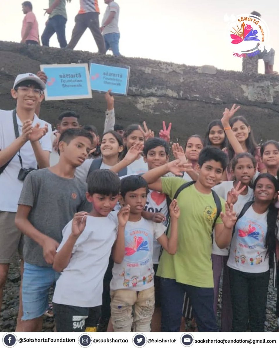 SakshartaF's tweet photo. A huge shoutout to Dhrishit Khandar, Founder of timeandtide_mumbai, for guiding them through the beauty of Mumbai’s shores and the life they hold.⁣ ⁣ ⁣ ⁣ ⁣ ⁣ ⁣ #Saksharta #NGO #NGOforkids #MarineWalk https://t.co/9pCgyHIoxx