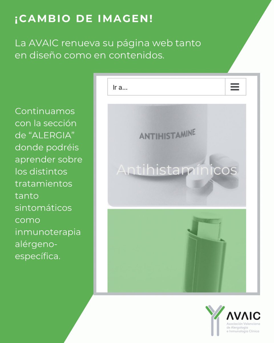 🧐 Exploremos la nueva web de AVAIC. 
🤧 Continuamos con la sección de “ALERGIA” donde podréis aprender sobre los distintos tratamientos tanto sintomáticos como inmunoterapia alérgeno-específica.