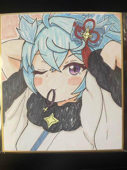 にゃすびさんから色紙貰いました。かわよ。家宝にします 