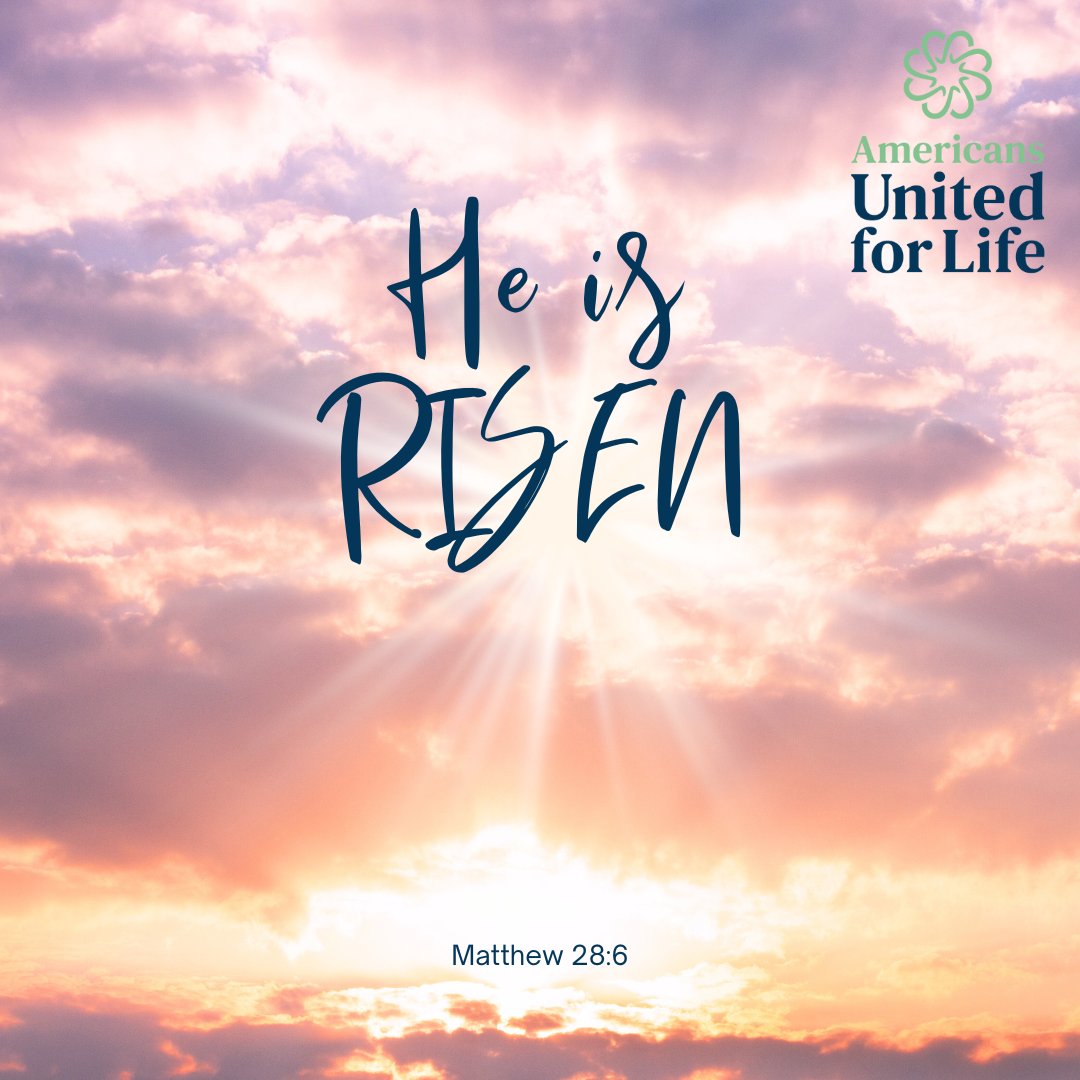 AUL's tweet photo. HE IS RISEN so that you may have LIFE! 

#Easter #ChristisRisen #ChooseLife #LifeWins #DeathIsDefeated https://t.co/IUNQKe2gp8