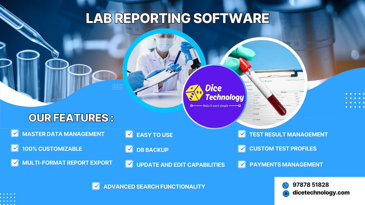 dicetechtrichy's tweet image. 🧬LAB OWNERS & TECHS — THIS ONE’S FOR YOU!
Tired of slow, outdated lab reporting? It's time to level up with Dice Technology’s #LabReportingSoftware!⚡💻
💥Say goodbye to chaos. Say hello to smooth operations!
📞97878 51828
🌐dicetechnology.com
#labreports #billingsoftware