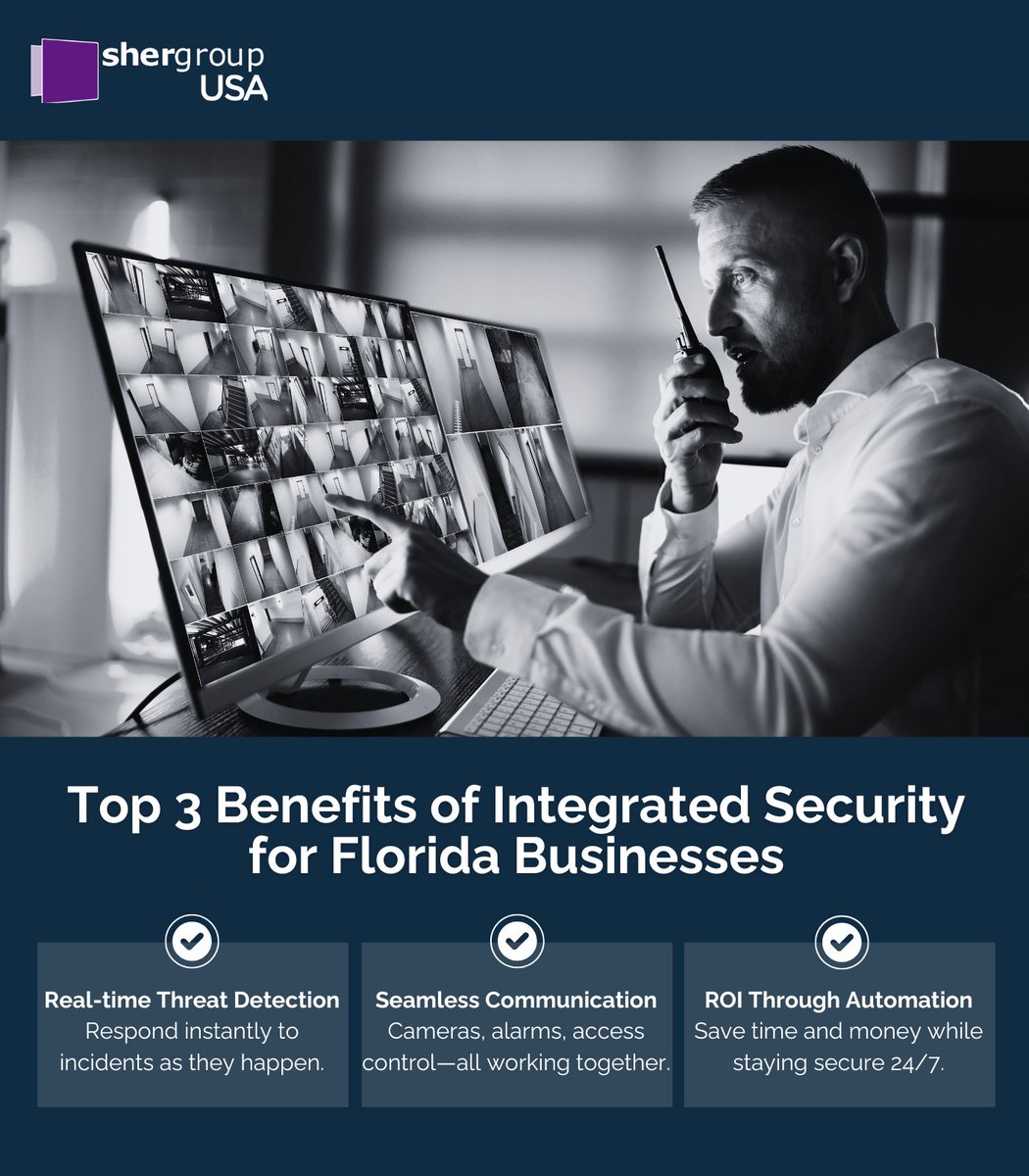 🔒 Boost your business security with smart, integrated systems that protect &amp; optimize! From storefronts to warehouses—peace of mind starts here.

💼 Book your FREE security risk assessment now: shergroupusa.com/contact-us/

#SecurityIntegration #SmartSecurity #ShergroupUSA