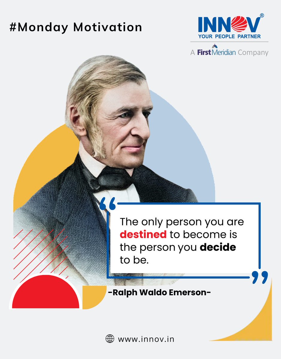 Actively shape your professional destiny. As Emerson suggests, you decide who you become. What decision will move you forward this Monday?

#MondayMotivation #CareerDevelopment #DecisionMaking #Innovsource