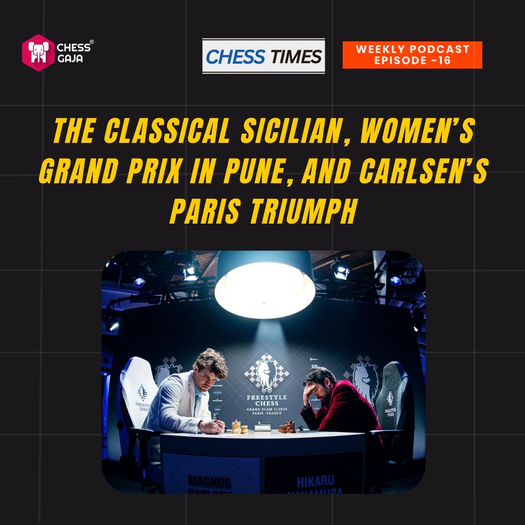 ChessGaja's tweet image. Chess Times - A Chess Gaja Podcast! Dive into Episode 16.

Listen now on
spotify - open.spotify.com/show/5KD9VLrLn… 
Amazon Music - music.amazon.in/podcasts/acf01… 
Apple - podcasts.apple.com/in/podcast/cla… 
Youtube - youtube.com/playlist?list=… 
 
#ChessGaja #GMPriyadharshan #chessclass #grandmaster #podcast