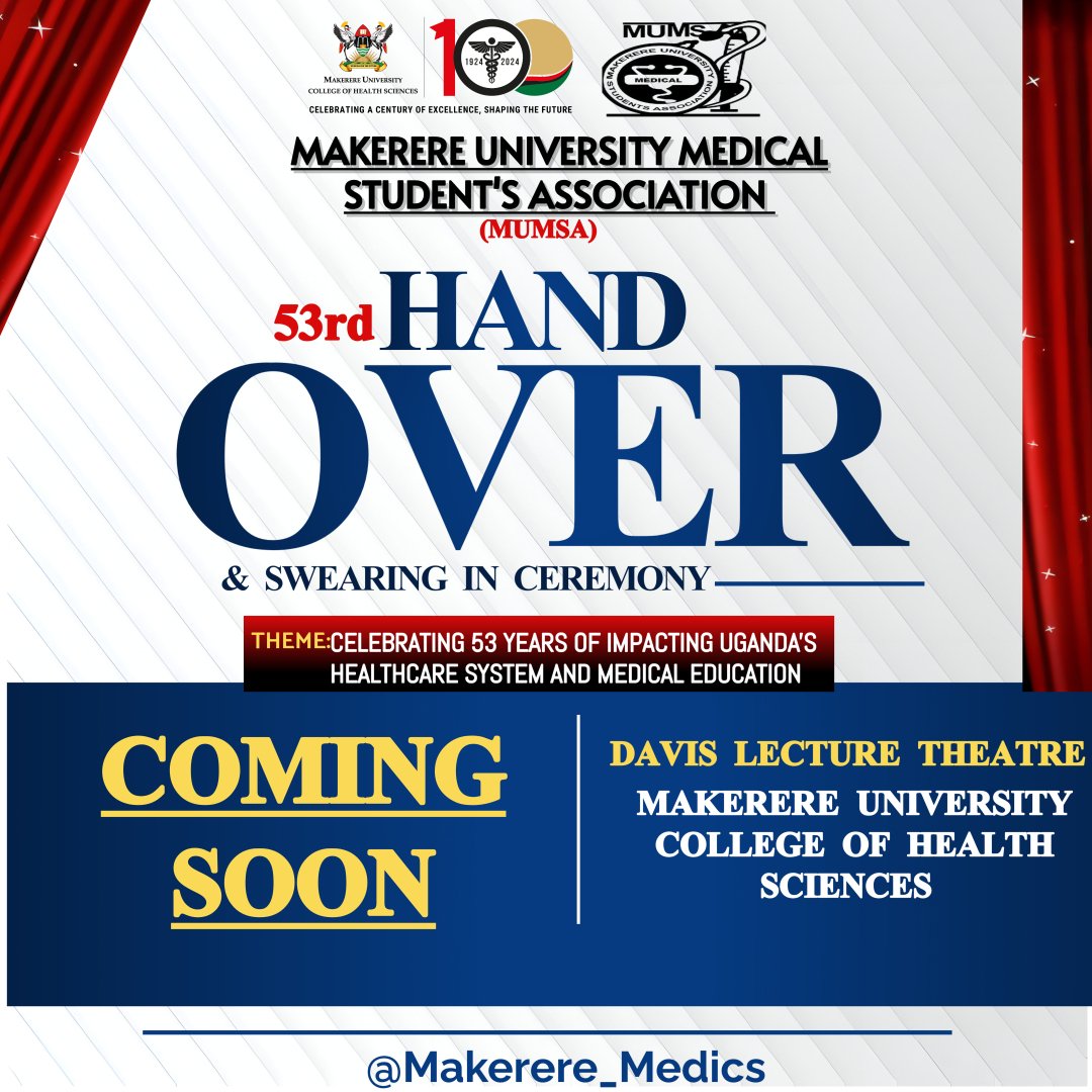 MUMSA (@makerere_medics) on Twitter photo 🌻✨Join us as we celebrate 53years of impacting Uganda's healthcare system and medical education 🥳
Come witness the transfer of instruments of power by the 52nd to the 53rd Cabinet ⚡.
<a href="/MakCHS_SOM/">Makerere University School of Medicine</a> <a href="/OfficialFUMSA/">FUMSA</a> <a href="/UMACentralb_Off/">Uganda Medical Association Central Branch</a> <a href="/SabrinaKitaka/">Sabrina Kitaka</a>
<a href="/official_famsa/">FAMSA</a> 🌻✨Join us as we celebrate 53years of impacting Uganda's healthcare system and medical education 🥳
Come witness the transfer of instruments of power by the 52nd to the 53rd Cabinet ⚡.
<a href="/MakCHS_SOM/">Makerere University School of Medicine</a> <a href="/OfficialFUMSA/">FUMSA</a> <a href="/UMACentralb_Off/">Uganda Medical Association Central Branch</a> <a href="/SabrinaKitaka/">Sabrina Kitaka</a>
<a href="/official_famsa/">FAMSA</a>
