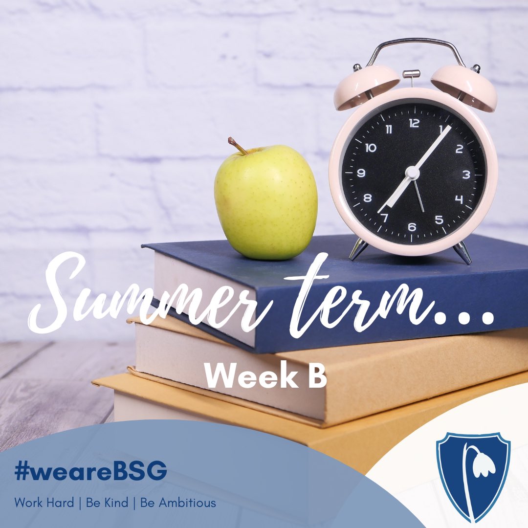 Wishing our followers a restful bank holiday. The summer term begins tomorrow and it will be timetable Week B.
#weareBSG #workhard #bekind #beambitious
