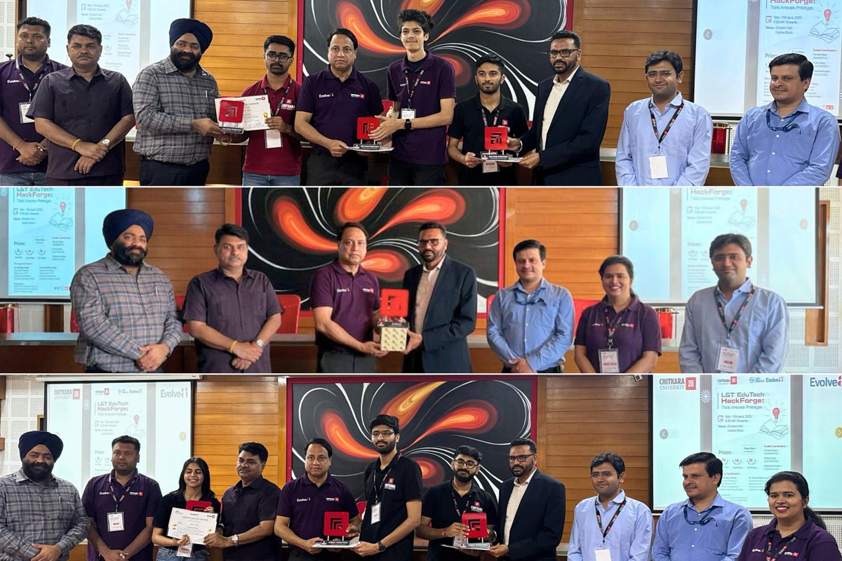 lntedutech's tweet image. Hackathon 2025 at Chitkara University concluded after an intense 48-hour marathon of innovation and collaboration. The University hosted 85 talented participants who brought forward exceptional ideas ranging from AI-powered solutions to socially impactful innovations.
#LnTEduTech