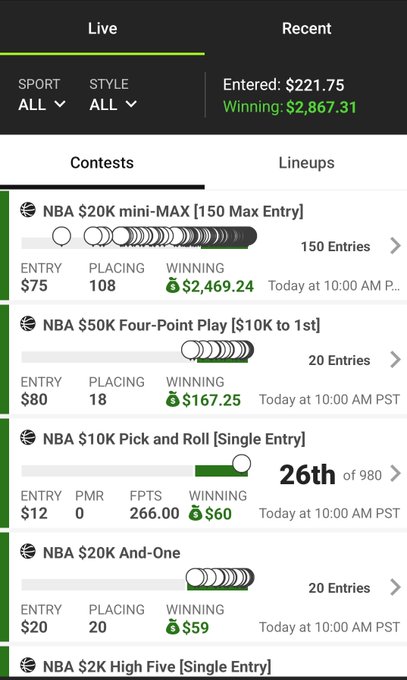 Player hitting a daily fantasy sports jackpot using DFS backtesting insights.