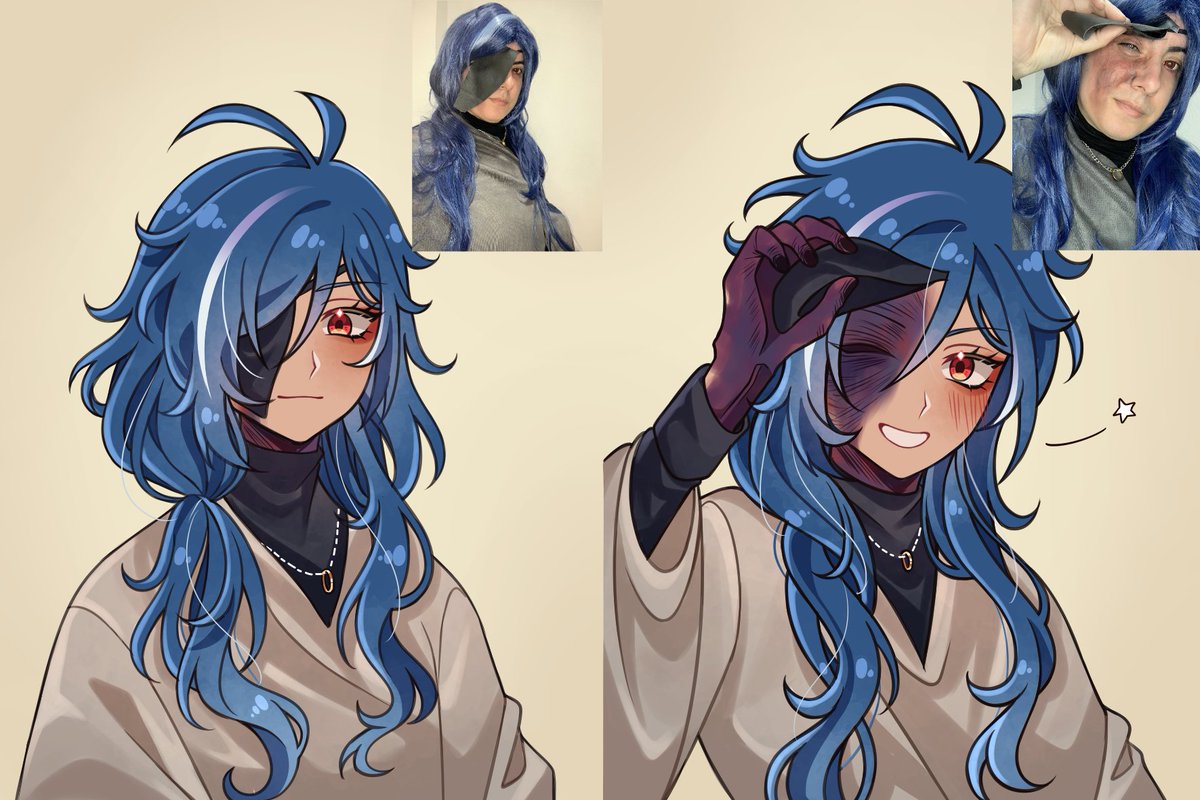 ventesp12's tweet image. I've always wanted to draw this, I'm glad I'm finally confident enough to draw @RemusHawke's stunning cosplay of abyshkae!! ๐ญ๐ญ I love Remus' wavy hairstyle waaaaaa