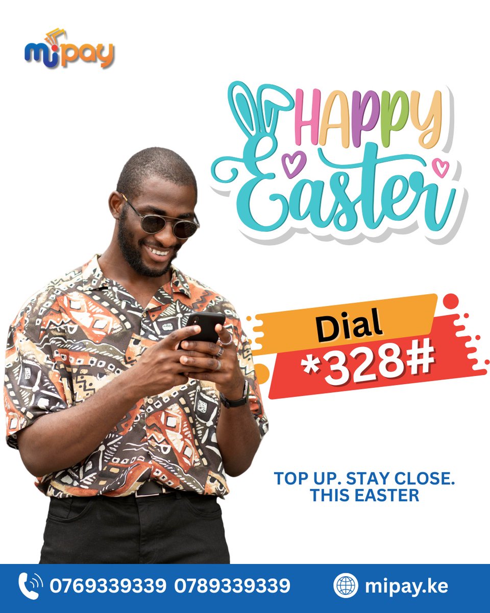 mipaymobile's tweet image. 🐣📲 Happy Easter from MiPay!
Stay connected with your loved ones this season.
Top up anytime, anywhere – fast and easy! 💐✨

💳 Buy airtime in seconds.
📶 Share the joy, one top-up at a time.

#MiPay #HappyEaster #AirtimeMadeEasy #StayConnected #EasterVibes #TopUpWithMiPay